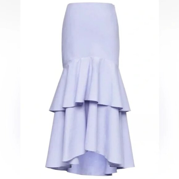 Banana Republic Dresses & Skirts - NWT Banana Republic Cascade Poplin High-Low Tiered Ruffle Skirt Light Blue 2